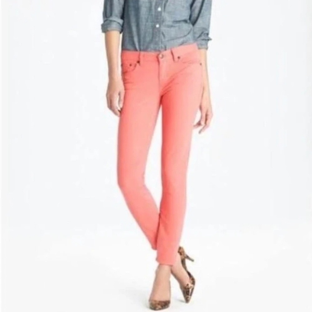 J. Crew Women's Vibrant Coral Skinny Jeans